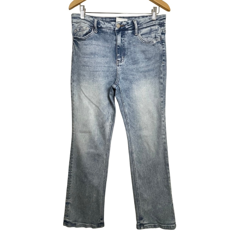 Vervet Blue Womens Light Wash High Rise Straight Leg Jeans T5845 Size 31